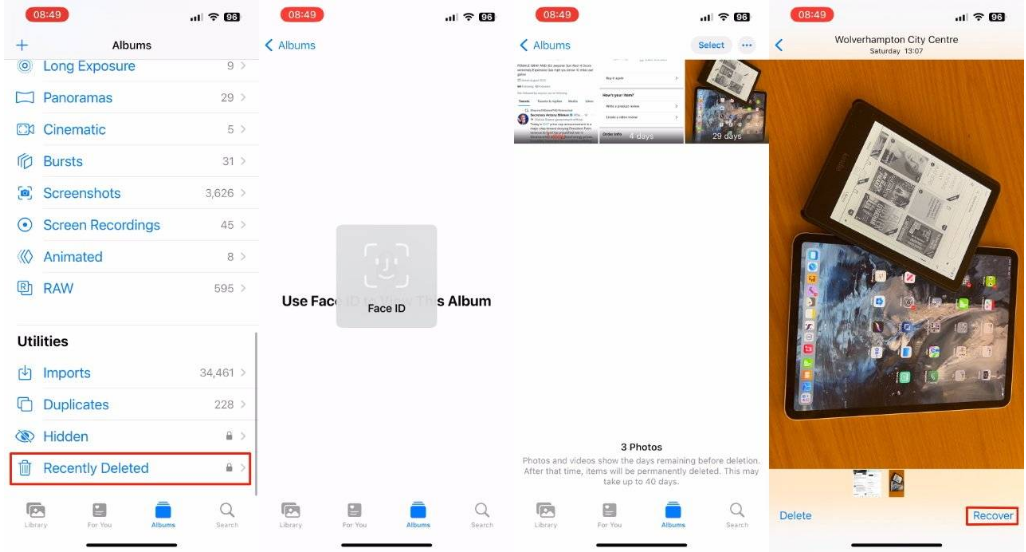 承留镇苹果14维修分享 iPhone14 上恢复已删除的照片 