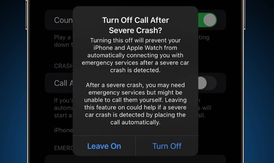 承留镇苹果14维修分享 iPhone 14 和 Apple Watch 上关闭崩溃检测 